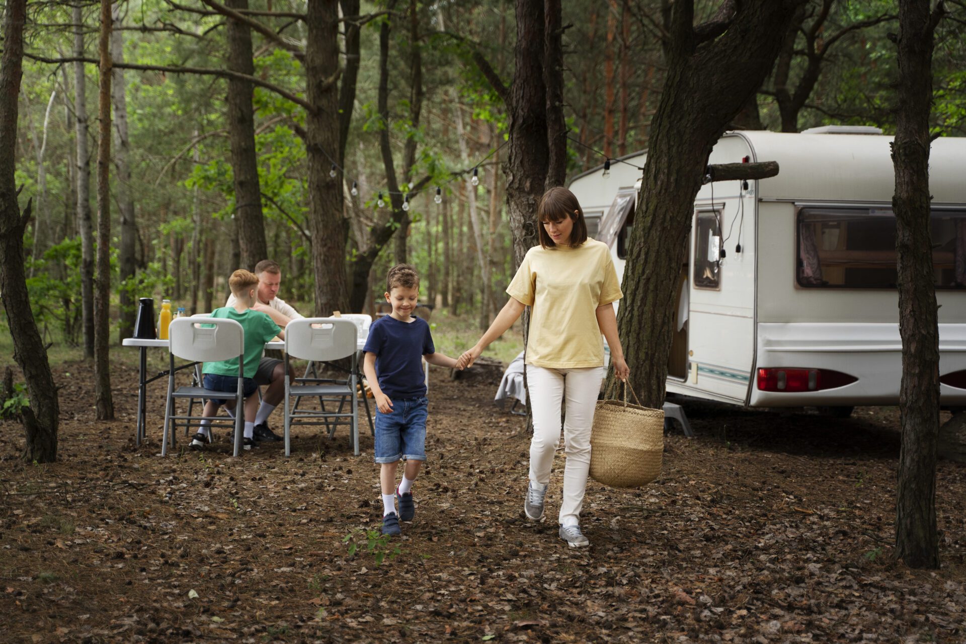 family next to a Camper family next to a Camper